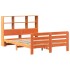 Cama sin colchón madera maciza pino marrón cera 150x200