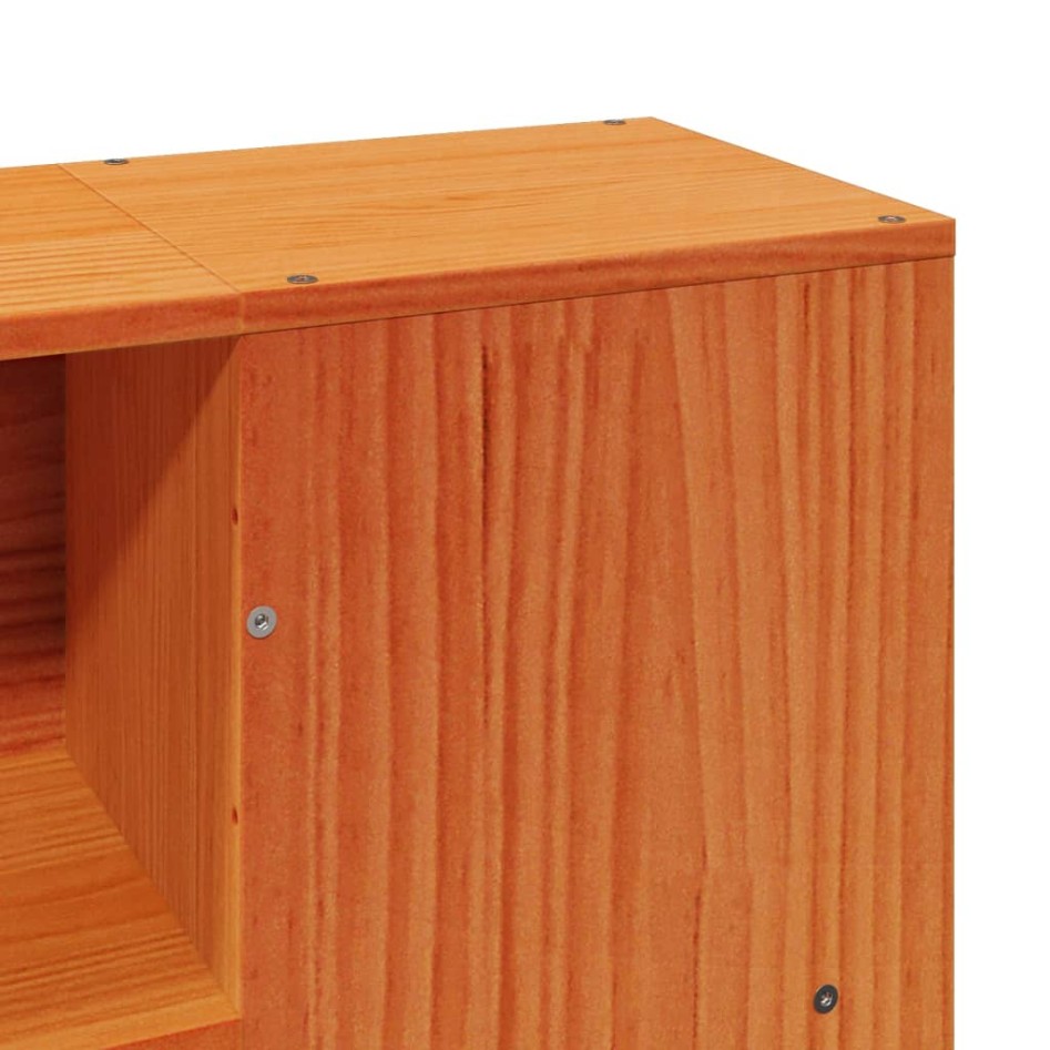 Cama sin colchón madera maciza de pino marrón cera 140x200