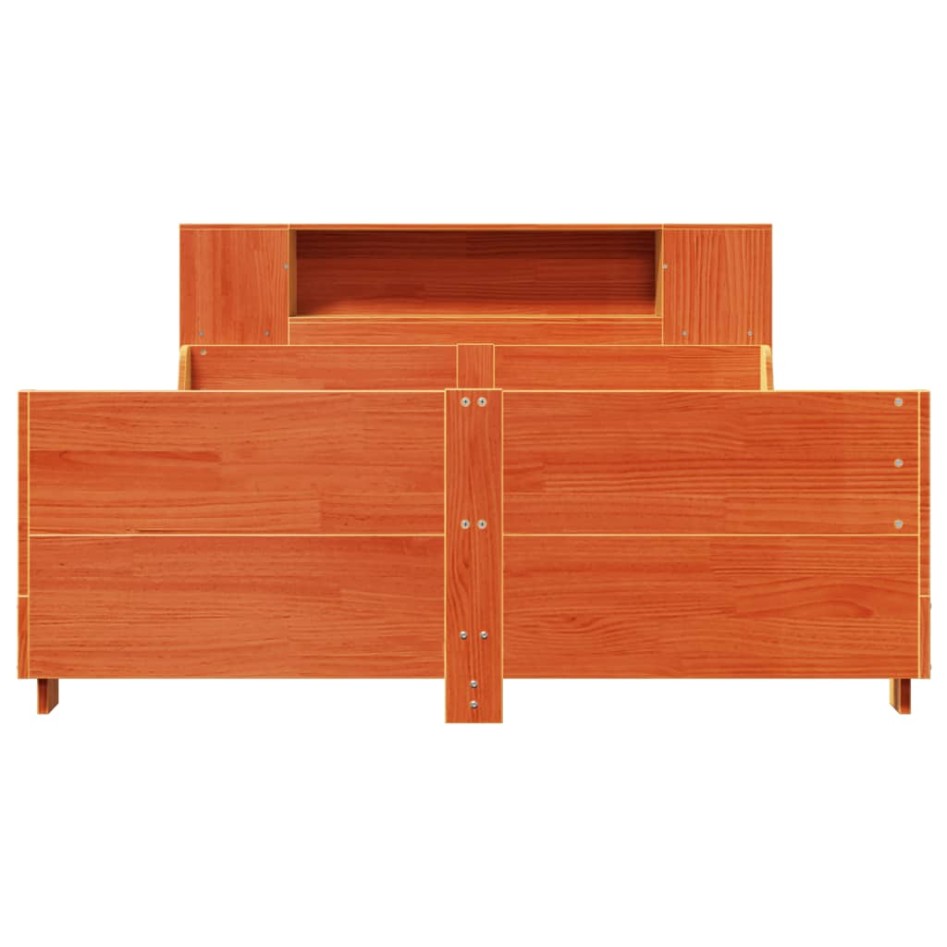 Estructura de cama sin colchón madera maciza marrón 120x190