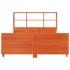 Cama con estantería sin colchón madera maciza marrón 150x200
