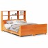 Cama con estantería sin colchón madera maciza marrón 120x190