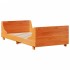 Cama con estantería sin colchón madera maciza marrón 75x190