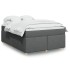 Cama box spring con colchón tela gris oscuro 140x190