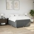Cama box spring con colchón tela gris oscuro 140x190