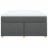 Cama box spring con colchón tela gris oscuro 140x190