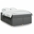 Cama box spring con colchón tela gris oscuro 160x200