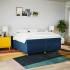 Cama box spring con colchón tela azul 200x200