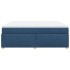 Cama box spring con colchón tela azul 200x200