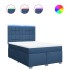 Cama box spring con colchón tela azul 140x200