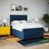 Cama box spring con colchón tela azul 140x200