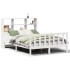 Cama con estantería sin colchón madera maciza blanca 135x190