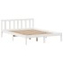 Cama con estantería sin colchón madera maciza blanca 135x190