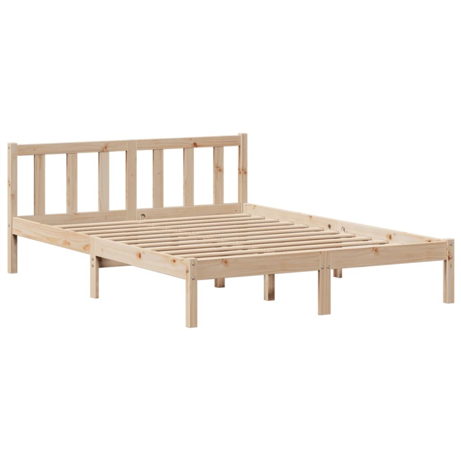 Cama con estantería sin colchón madera maciza de pino