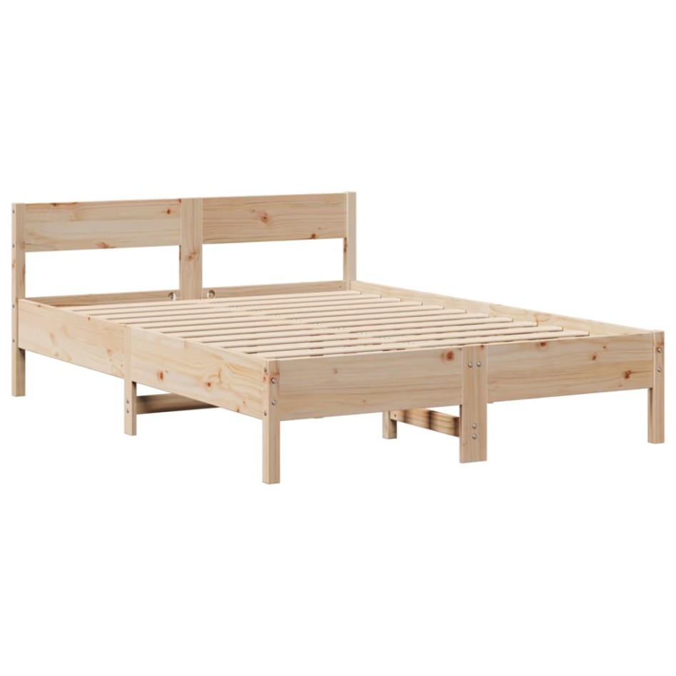 Cama con estantería sin colchón madera maciza de pino