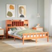 Cama con estantería sin colchón madera maciza marrón 160x200 cm