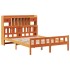 Cama con estantería sin colchón madera maciza marrón 160x200