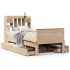 Cama con estantería sin colchón madera maciza de pino