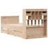 Cama con estantería sin colchón madera maciza de pino
