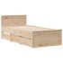 Cama con estantería sin colchón madera maciza de pino