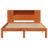 Cama con estantería sin colchón madera maciza marrón 120x190