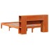 Cama con estantería sin colchón madera maciza marrón 120x190
