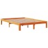 Cama con estantería sin colchón madera maciza marrón 140x190