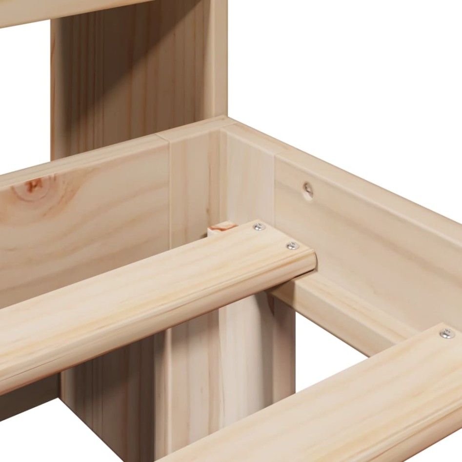 Cama con estantería sin colchón madera maciza de pino