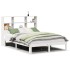 Cama con estantería sin colchón madera maciza blanca 150x200