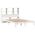 Cama con estantería sin colchón madera maciza blanca 150x200