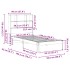 Cama con estantería sin colchón madera maciza marrón 90x190