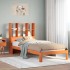 Cama con estantería sin colchón madera maciza marrón 100x200