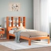 Cama con estantería sin colchón madera maciza marrón 100x200 cm