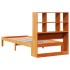 Cama con estantería sin colchón madera maciza marrón 100x200