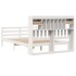 Cama con estantería sin colchón madera maciza blanca 140x200