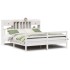 Cama con estantería sin colchón madera maciza blanca 180x200