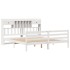 Cama con estantería sin colchón madera maciza blanca 180x200