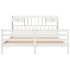 Cama con estantería sin colchón madera maciza blanca 180x200