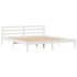 Cama con estantería sin colchón madera maciza blanca 180x200