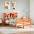 Cama con estantería sin colchón madera maciza marrón