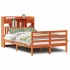 Cama con estantería sin colchón madera maciza marrón