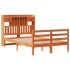 Cama con estantería sin colchón madera maciza marrón