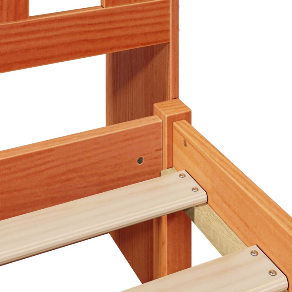 Sofá con estantería sin colchón madera maciza marrón 90x200