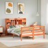 Cama con estantería sin colchón madera maciza marrón 160x200