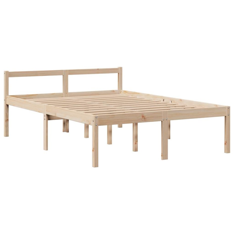 Cama con estantería sin colchón madera maciza de pino
