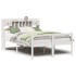 Cama con estantería sin colchón madera maciza blanca 160x200