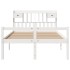 Cama con estantería sin colchón madera maciza blanca 160x200