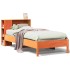 Cama con estantería sin colchón madera maciza marrón 100x200