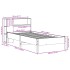 Cama con estantería sin colchón madera maciza marrón 100x200