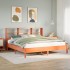 Cama con estantería sin colchón madera maciza marrón 200x200