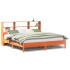Cama con estantería sin colchón madera maciza marrón 200x200
